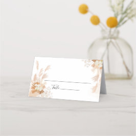 Cartão De Mesa Casamento Botânico de Terracotta Pampas Grass