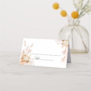 Cartão De Mesa Casamento Botânico de Terracotta Pampas Grass