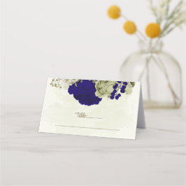 Cartão De Mesa Casamento botânico entre flores azuis