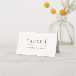 Cartão De Mesa Casamento Botânico Minimalista | Branco Quente