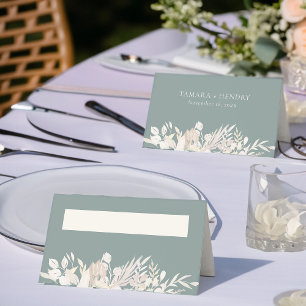 Cartão De Mesa Casamento Botânico Sage Green Personalizado