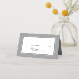 Cartão De Mesa Casamento Branco Cinza Elegante Chique Moderno Bor
