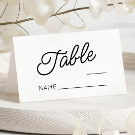Cartão De Mesa Casamento branco mínimo minimalista moderno