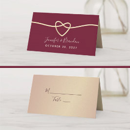 Cartão De Mesa Casamento Burgundy Romântico