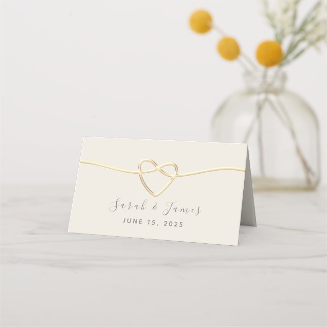 Cartão De Mesa Casamento Caligrafia Dourada (Verso)