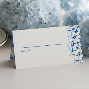 Cartão De Mesa Casamento Caprichoso de Campo Azul Francês em Cast