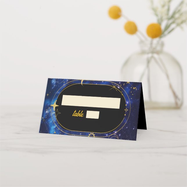 Cartão De Mesa Casamento celeste azul-legante (Frente)