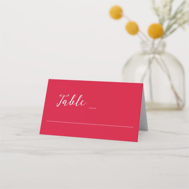 Cartão De Mesa Casamento Cereja Vermelho (Frente)