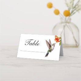 Cartão De Mesa Casamento Chic Hummingbird e Orange Flower