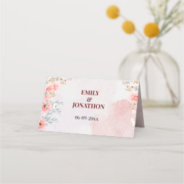 Cartão De Mesa Casamento Chic Pink Floral