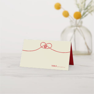 Cartão De Mesa Casamento Chinês de Dupla Felicidade do Red Knot U