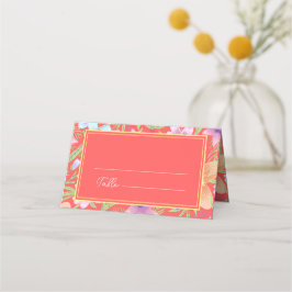 Cartão De Mesa Casamento chinês xi duplo floral Peranakan vermelh