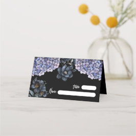 Cartão De Mesa Casamento Clássico Caprichoso Floral Preto Mal-hum