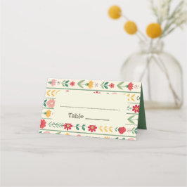 Cartão De Mesa Casamento Colorido de Primavera Wildflower Meadow 