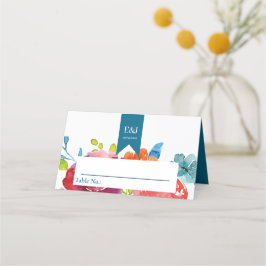 Cartão De Mesa Casamento Colorido de Verão Brilhante