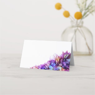 Cartão De Mesa Casamento com Abstrato de Casca de Álcool com Peri