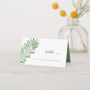Cartão De Mesa Casamento com água tropical. Botânica