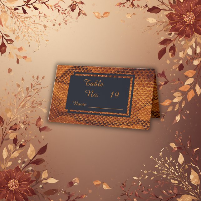 Cartão De Mesa casamento com animais de pele cobra de luxo (Criador carregado)