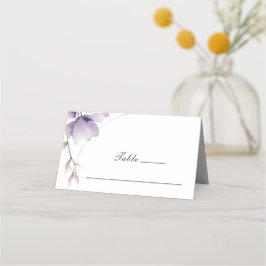 Cartão De Mesa Casamento com Aquarela Flor de Lavanda Simples