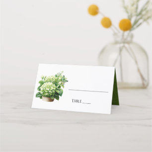 Cartão De Mesa Casamento com Borboleta Chic Geen Hydrangea
