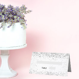 Cartão De Mesa Casamento com brilho branco de prata