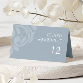 Cartão De Mesa Casamento com Cinza de cadete fotográfico mínimo E