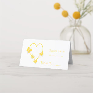 Cartão De Mesa Casamento com Design de Coração da Borboleta Amare