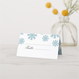 Cartão De Mesa Casamento com Flocos de Neve