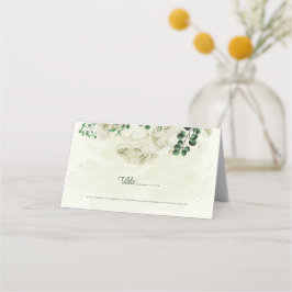 Cartão De Mesa Casamento com flores brancas de marfim