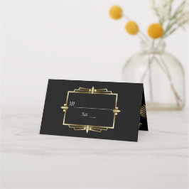 Cartão De Mesa Casamento com Glam Royal Dourado Art Deco 20s