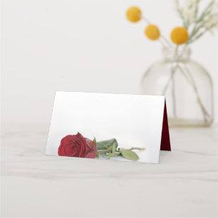 Cartão De Mesa Casamento com Impressão Rosa vermelha de Vazio leg