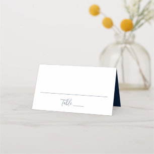 Cartão De Mesa Casamento com Letra de Forma Naval Simples