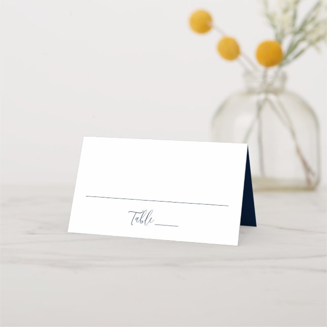 Cartão De Mesa Casamento com Letra de Forma Naval Simples (Frente)