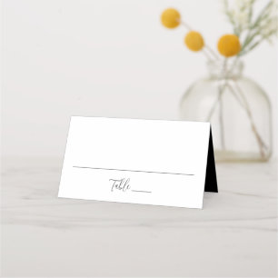 Cartão De Mesa Casamento com Letra Preta Simples