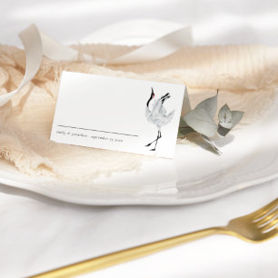Cartão De Mesa Casamento com Nomes de Aves Cranas Modernas