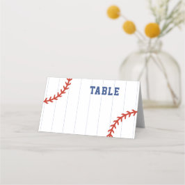 Cartão De Mesa Casamento com Pinstripe no Baseball Softball Sport