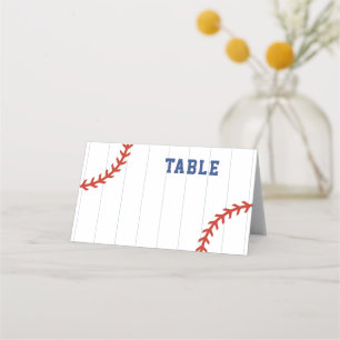Cartão De Mesa Casamento com Pinstripe no Baseball Softball Sport