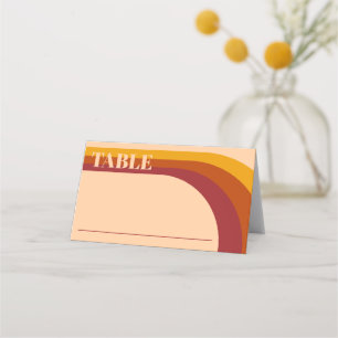Cartão De Mesa Casamento com Stripe de Arco Curvado Retroativo