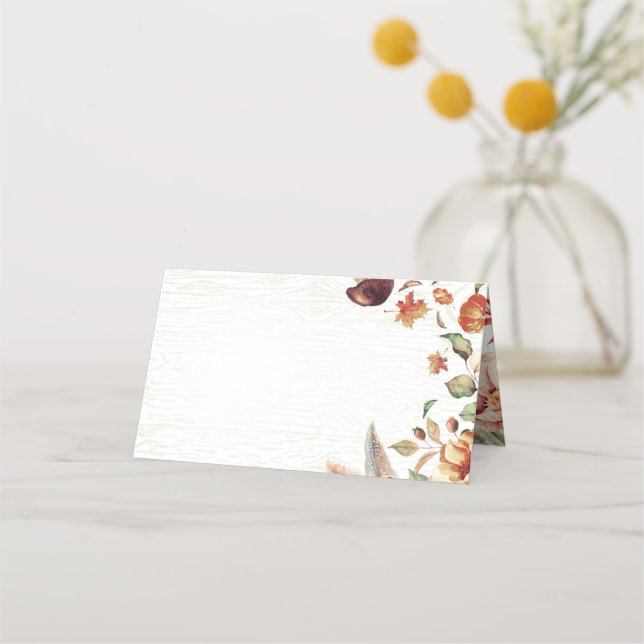 Cartão De Mesa Casamento com tesouros de colheita de queda (Frente)