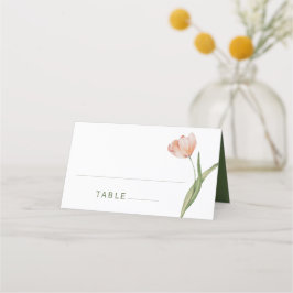 Cartão De Mesa Casamento com Tulip Moderno de Aquarela