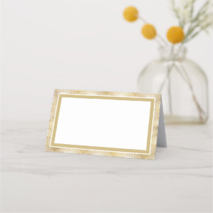 Cartão De Mesa Casamento com ventilador da Deco de Arte Dourada E