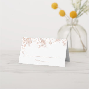 Cartão De Mesa Casamento Cor-de-rosa com Blush Floral Elegante
