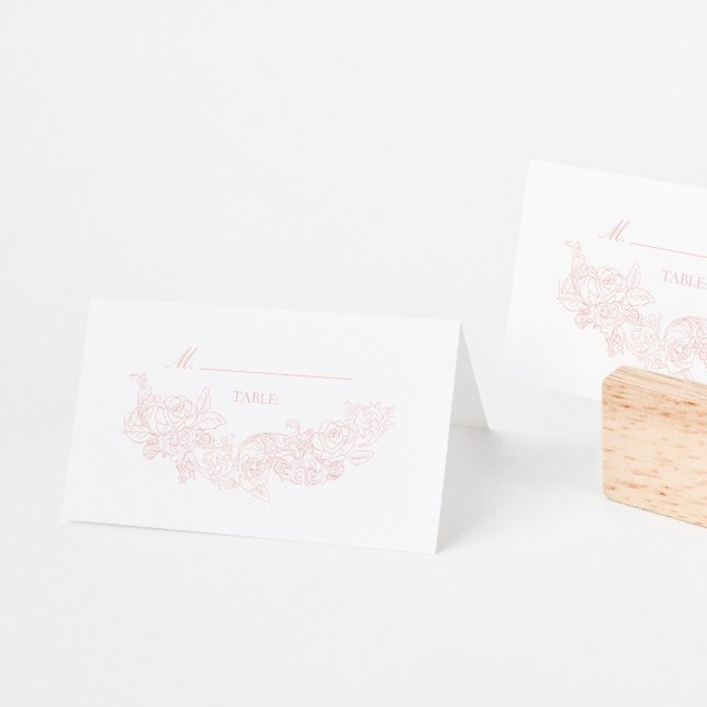 Cartão De Mesa Casamento Cor-de-Rosa Espelho Elegante (Criador carregado)