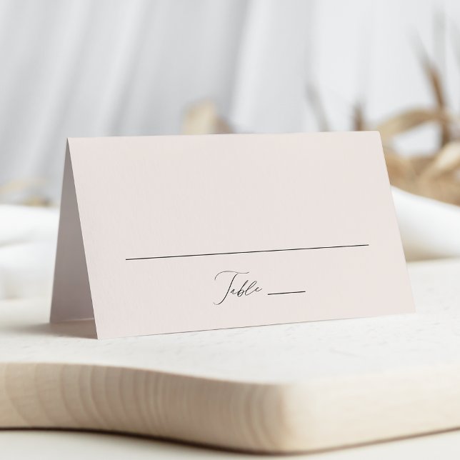 Cartão De Mesa Casamento Creme de Roteiro Elegante Moderno (Criador carregado)