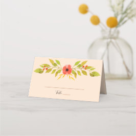 Cartão De Mesa Casamento da Flor de Boho Minimalista
