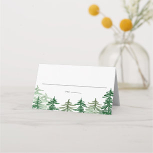 Cartão De Mesa Casamento da Floresta Rustic Watercolor Woodland