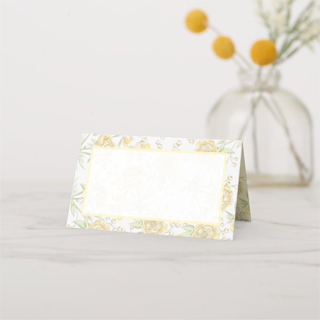 Cartão De Mesa Casamento da Rosa Amarela (Frente)
