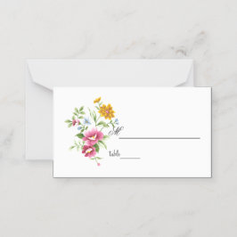 Cartão De Mesa Casamento das Flores da Bela primavera