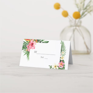 Cartão De Mesa Casamento das Flores Tropicais de Lush Garden