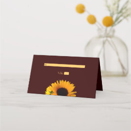 Cartão De Mesa Casamento de Autumn Rustic Sunflower